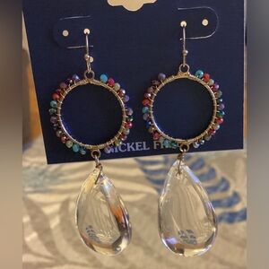 🚨Sale🚨!! New Colorful Beaded Hoop Earrings with Crystal Drops